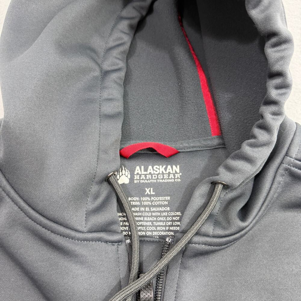 Alaskan Hardgear Full Zip Hoodie Men's Extra Large Gray Red Sweatshirt Outdoors - Picture 4 of 8